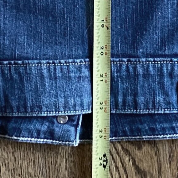 LEVI STRAUSS Womens Cropped Jeans Denim Jacket Blue Mid Wash Small Petite - Picture 12 of 12
